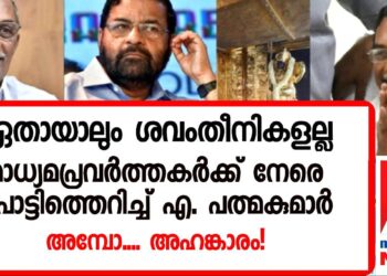 ‘ഏതായാലും ശവംതീനികളല്ല’; മാധ്യമപ്രവർത്തകർക്ക് നേരെ പൊട്ടിത്തെറിച്ച് എ. പത്മകുമാർ; എല്ലാം അയ്യപ്പൻ നോക്കിക്കോളുമെന്ന് പ്രതികരണം