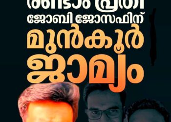 രാഹുൽ മാങ്കൂട്ടത്തിൽ പ്രതിയായ പീഡനക്കേസ്: രണ്ടാം പ്രതി ജോബി ജോസഫിന് മുൻകൂർ ജാമ്യം