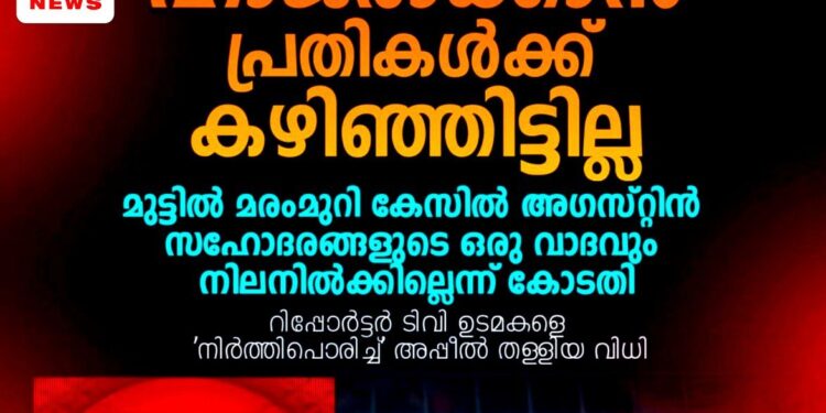 ഒരു കീറക്കടലാസ് പോലും ഹാജരാക്കാനായില്ല’; മുട്ടിൽ മരംമുറിയിൽ അഗസ്റ്റിൻ സഹോദരങ്ങളെ ‘നിർത്തിപ്പൊരിച്ച്’ കോടതി